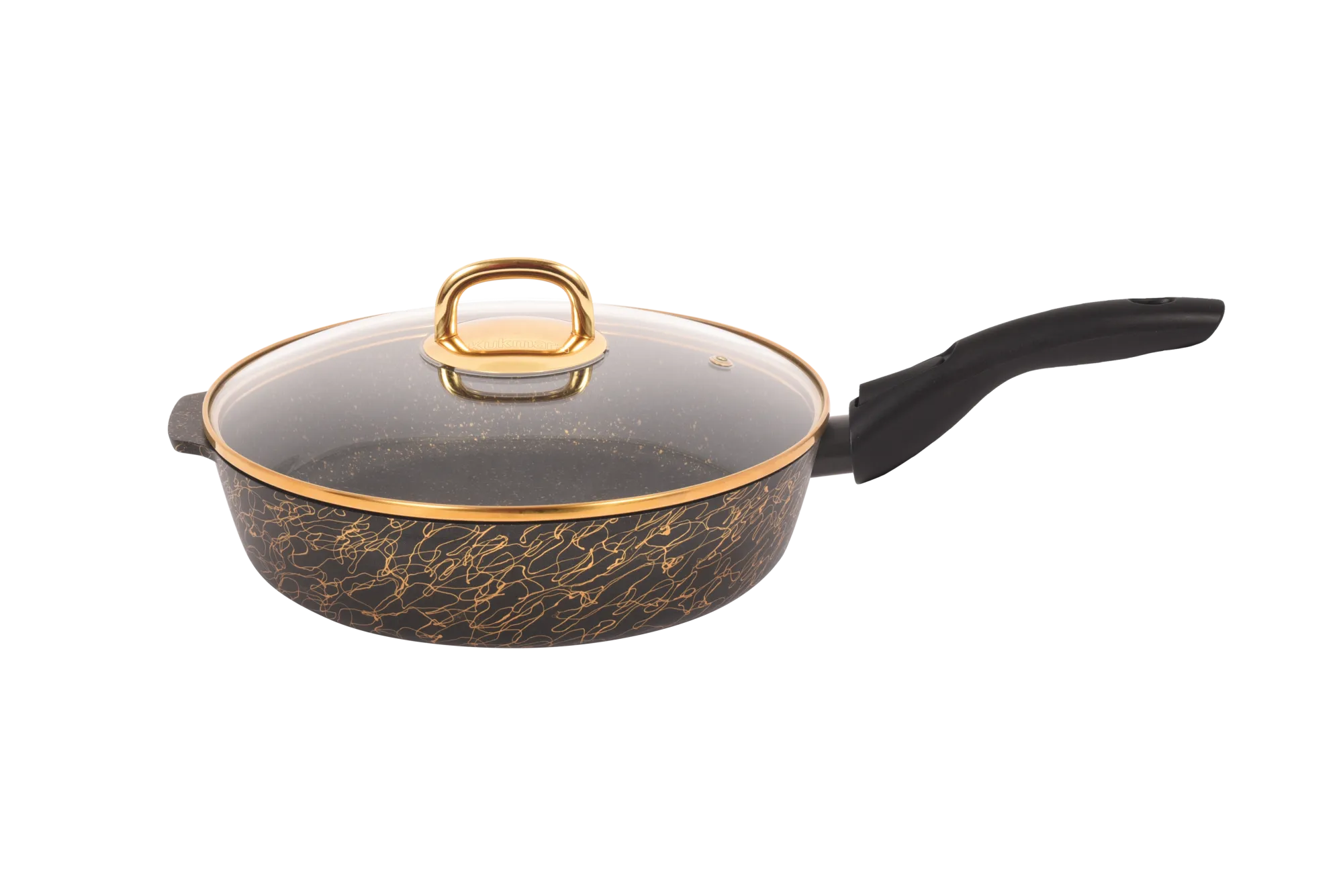 сгчз262а Сковорода глубокая 26 см со съёмной ручкой, со стеклянной крышкой АП линия Грация (черный_золото) 1 пнг 