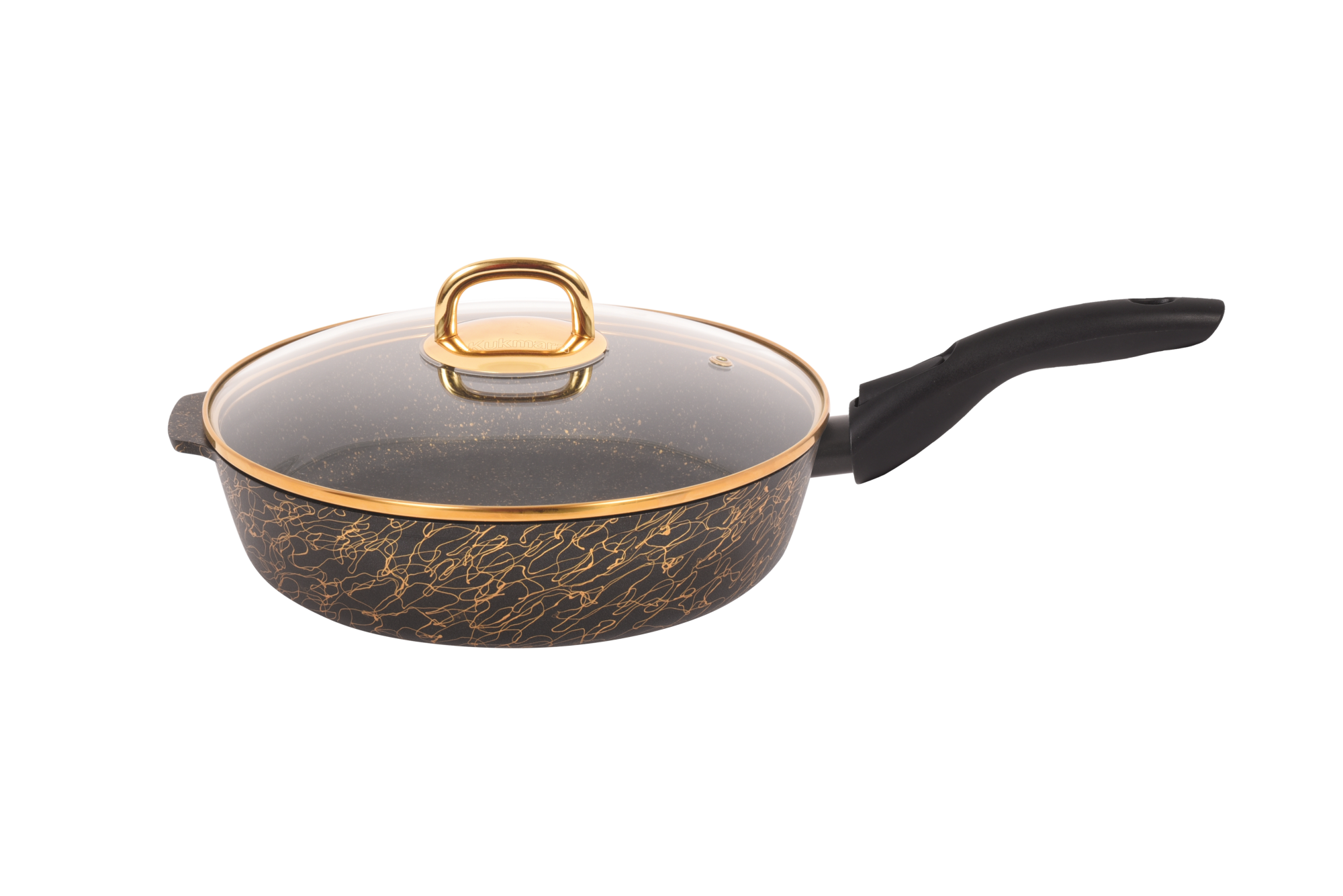 сгчз262а Сковорода глубокая 26 см со съёмной ручкой, со стеклянной крышкой АП линия Грация (черный_золото) 1 пнг 